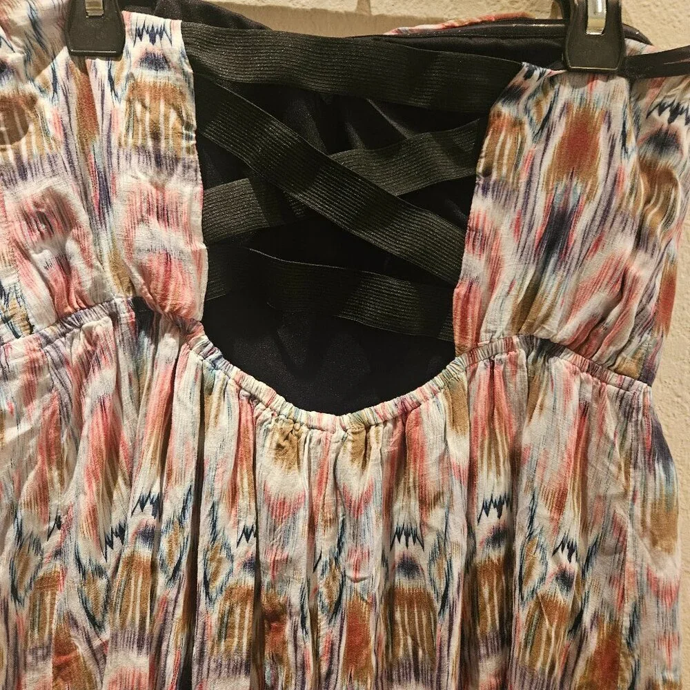 Charlotte Russe Aztec western Y2K Padded Boho mini hi low Cowgirl dress L - Picture 6 of 10